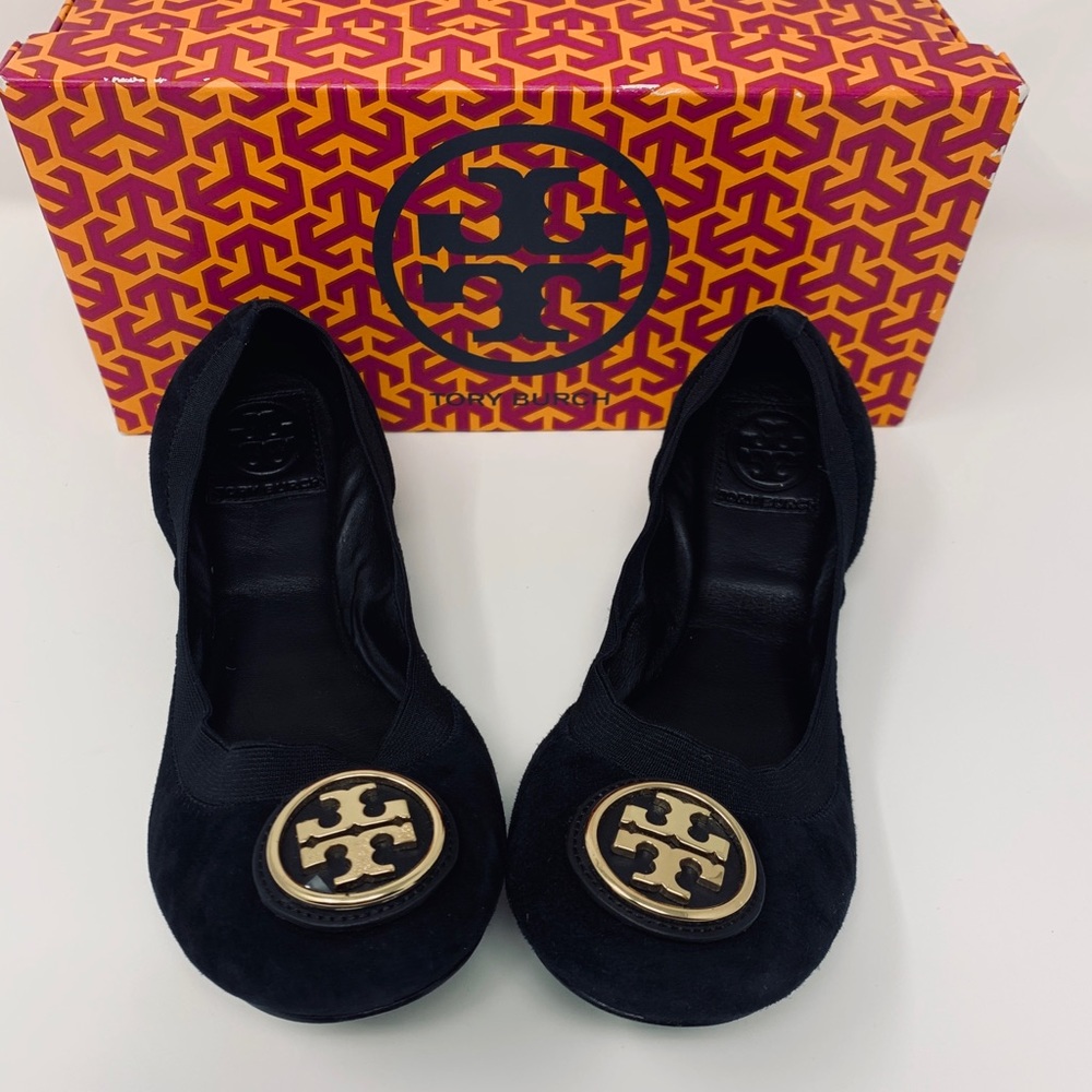 Like New Authentic Tory Burch Suede Caroline Reva Ballet Shoes